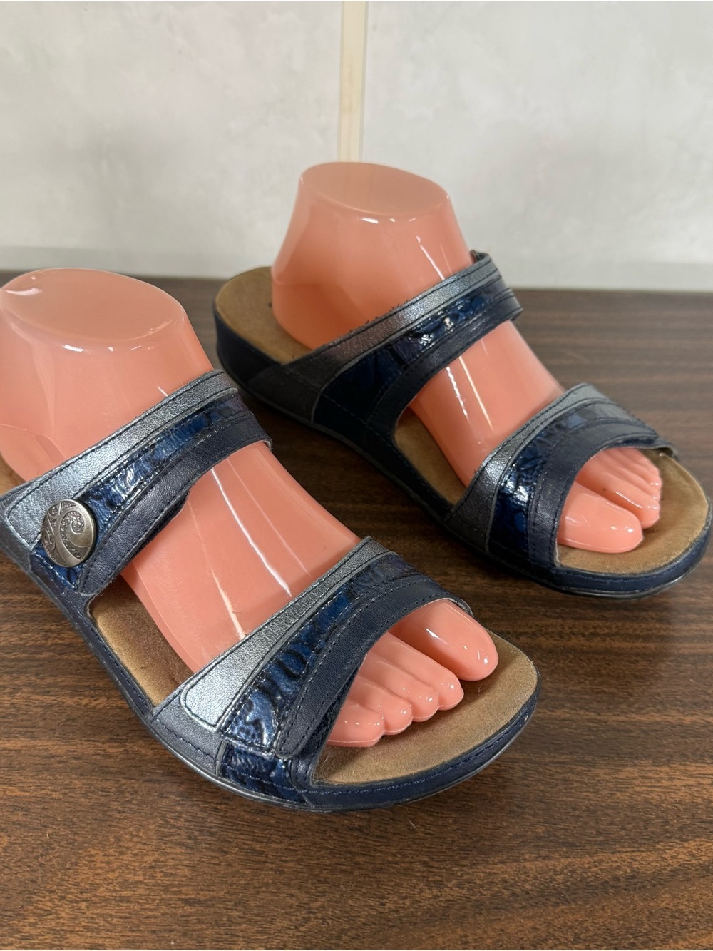 Romika Josef Selbel EU 40 US 9-9.5 Fidschi 22 Blue Leather Slide Blue Adjustable